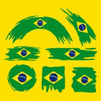 Pinsel-Brasilien-Flag Clipart Set vektor