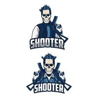 Esport-Logo-Shooter-Schädel vektor