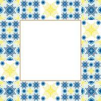 azulejo portugal kakel ram blå och gul färg vektor