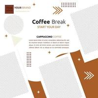 kaffe café sociala medier post mall online marknadsföring foto utrymme vektor