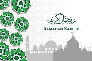 ramadan kareem med islamisk abstrakt dekoration bakgrund hälsning vektor