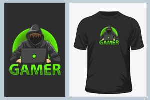 gamer vektor illustration t-shirt