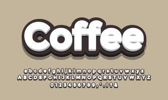 Schwarzer Kaffee-Schrifteffekt oder Texteffekt-Design vektor