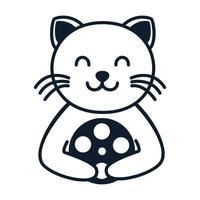 Katze mit Filmlinien Logo-Vektor-Icon-Design vektor