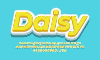 daisy blommor texteffekt design vektor mall