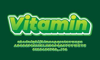 vitamin grün 3d abstrakter texteffekt vektor