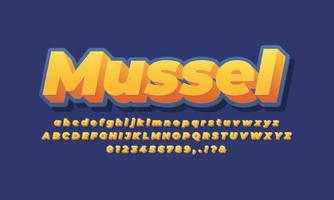 mussla havet texteffekt design vektor