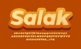 Salak-Frucht frische Texteffekt-Design-Vektorvorlage vektor