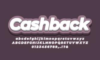 cash back text 3d lila vektor