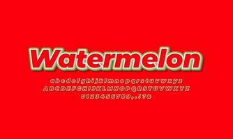 frisches texteffektdesign der wassermelonenfrucht vektor