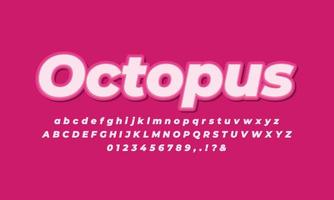 Octopus Pink Sea Texteffektdesign vektor