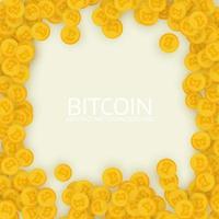 utspridda guld bitcoins. platt design. vektor