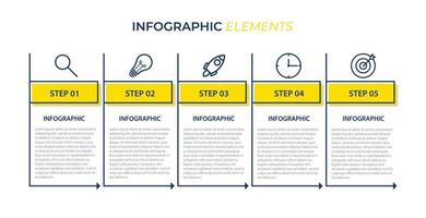 vektor business infographic designmall med 5 alternativ eller steg