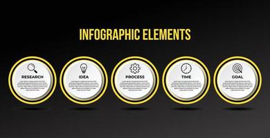 Präsentationsgeschäft Infografik Vorlage mit 5 Optionen vektor