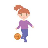 Mädchen, das Basketball spielt vektor