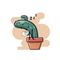 rolig kaktus tecknad maskot vektor
