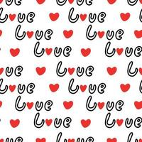 seamless mönster med inskriptionen kärlek. vektor illustration. design för alla hjärtans dag