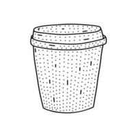 handritad kaffekopp ikon i doodle stil. tecknad kaffekopp vektor ikon för webbdesign isolerad på vit bakgrund.