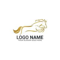 modernes gold abstraktes pferdelogodesign. Tier-Logo-Design vektor