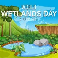 World Wetlands Day affischdesign vektor