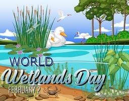 World Wetlands Day affischdesign vektor