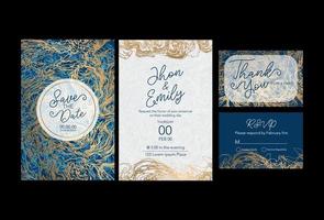 einladung zur hochzeit, eine große feier der liebhaber, der braut und des bräutigams. hintergrundtextur luxus flüssiger marmor und gold. für visitenkarten, flyer, flyer, banner, website, papierdruck. vektor