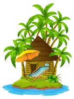 Ferienhaus auf privater Insel vektor