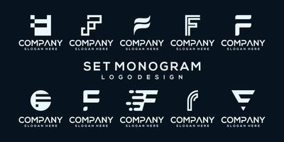 set sammlung monogramm brief logo vorlage vektor