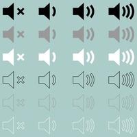 högtalare eller högtalare vit grå svart ikon. vektor