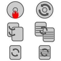 symbolen databehandling grå och röd. vektor