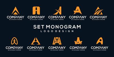 set sammlung monogramm brief logo vorlage vektor