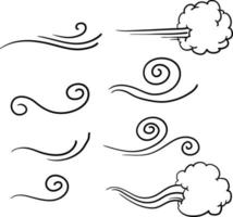 sammlung von doodle wind illustration vektor handgezeichneten stil