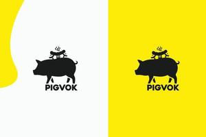 modernes schwein bbq-logodesign und vektorillustration