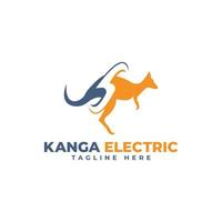 Känguru elektrische Logo-Design-Vektor-Vorlage vektor