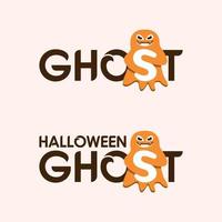 Ghost-Logo, Halloween-Ghost-Logo-Design-Vektorvorlage vektor