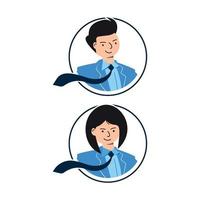 Unternehmensavatar Geschäftsmann und Geschäftsfrau profilieren flache Illustrationsvektorschablone des Porträts vektor