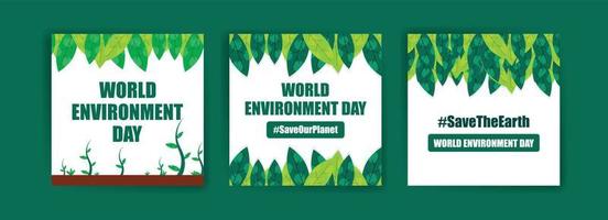 världs miljö dagen. utbildning och kampanjer om vikten av att skydda naturen. inlägg i sociala medier för världsmiljödagen. vektor