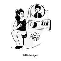 handritad illustration av hr manager vektor