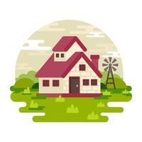 Eine Premium-Flat-Illustration von Cottage steht zur Verfügung vektor