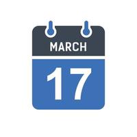 Kalenderdatumssymbol vom 17. März vektor