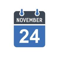 24 november kalender datumikon vektor