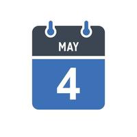 4. Mai Kalenderdatum Symbol vektor
