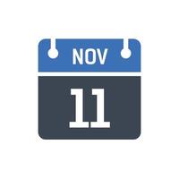 11 november kalender datumikon vektor