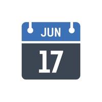 17. juni kalendersymbol, datumssymbol vektor
