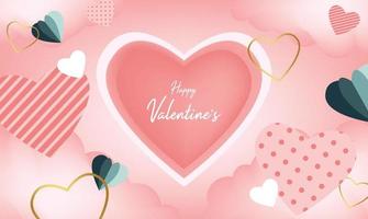 happy valentinstag muster illustration hintergrundbild banner vorlage flyer poster event label hintergrund modern vektor design konzept premium farbe digital karte dekorativ schwarz gold luxus