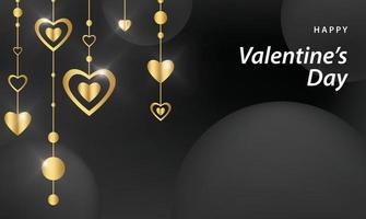 happy valentinstag muster illustration hintergrundbild banner vorlage flyer poster event label hintergrund modern vektor design konzept premium farbe digital karte dekorativ schwarz gold luxus