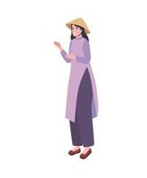 Frau in traditioneller Kleidung Vietnams vektor