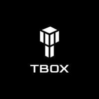 abstrakt nyckel t box logotyp vektor