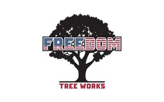 logotyp frihet träd arbete vit bakgrund vektor