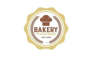 Vintage Label Bäckerei Bäckerei Logo Design Vektor